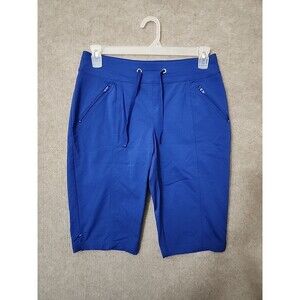 Chicos Weekends Perfect Stretch Pedal Pusher Shorts Womens 0.5 US 6 Blue Pull On
